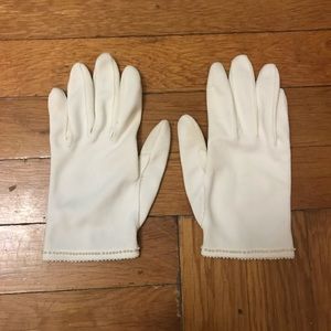White Beaded Gloves